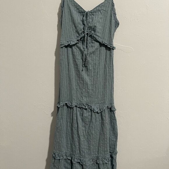 Japna teal maxi dress M crouched adjustable strap - Picture 2 of 7